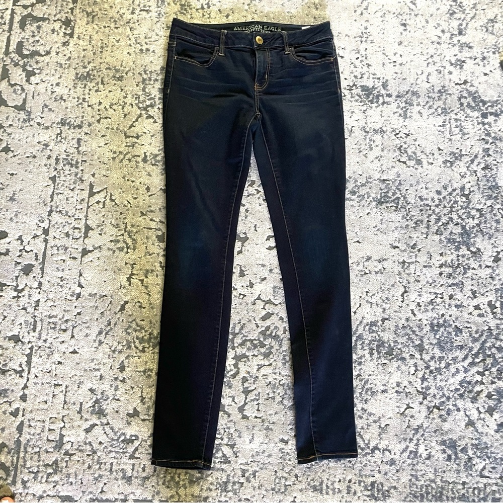 American Eagle Women’s Size 10 Long Jegging Super Stretch Jeans Dark Wash